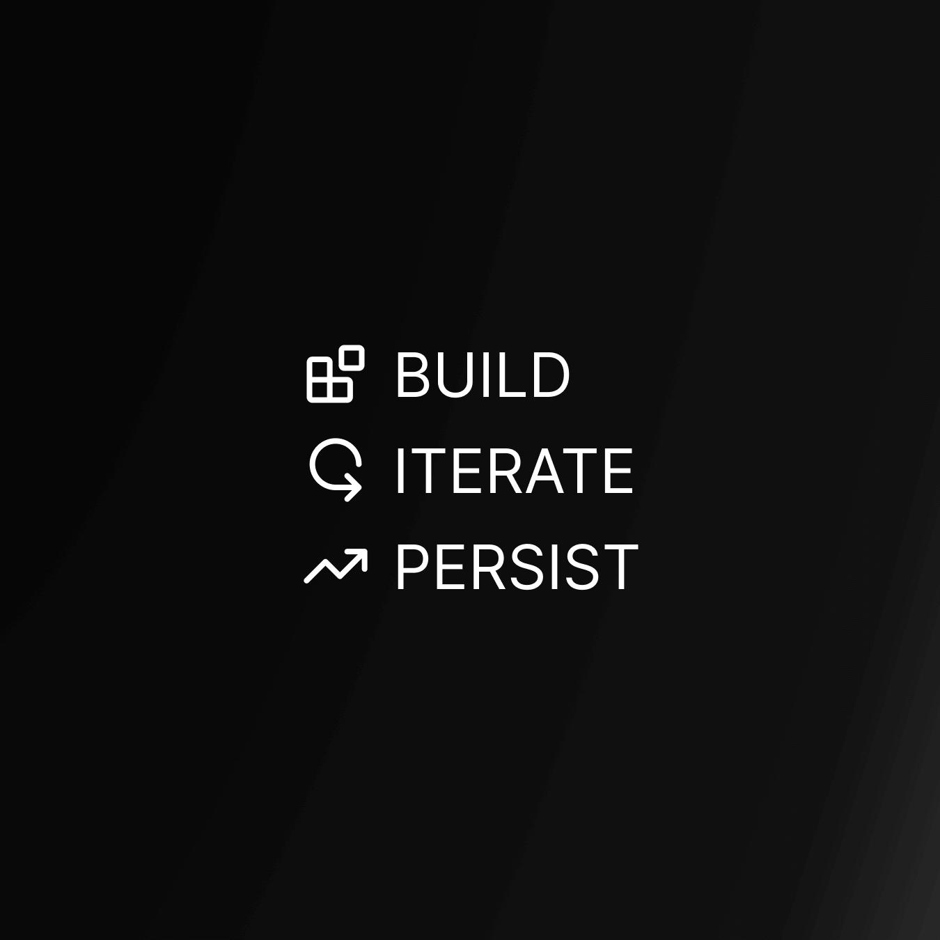 build iterate persist