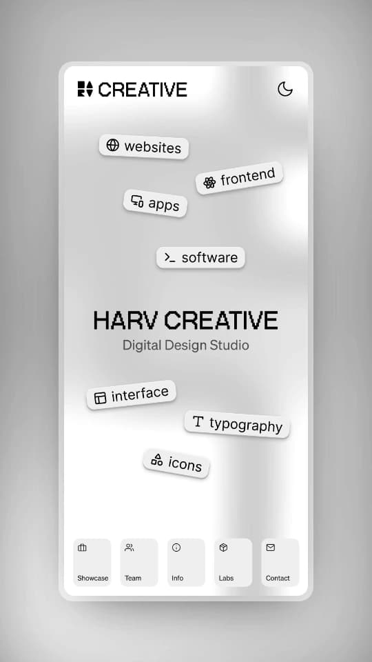 harv creative agency template - mobile view